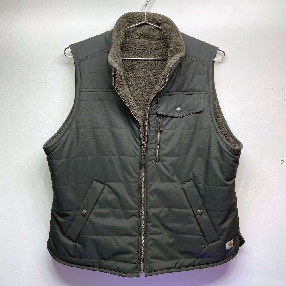 CARHARTT WOMEN'S RELAXED FIT MIDWEIGHT SHERPA LINED VEST - BLACK - SIZE LARGE